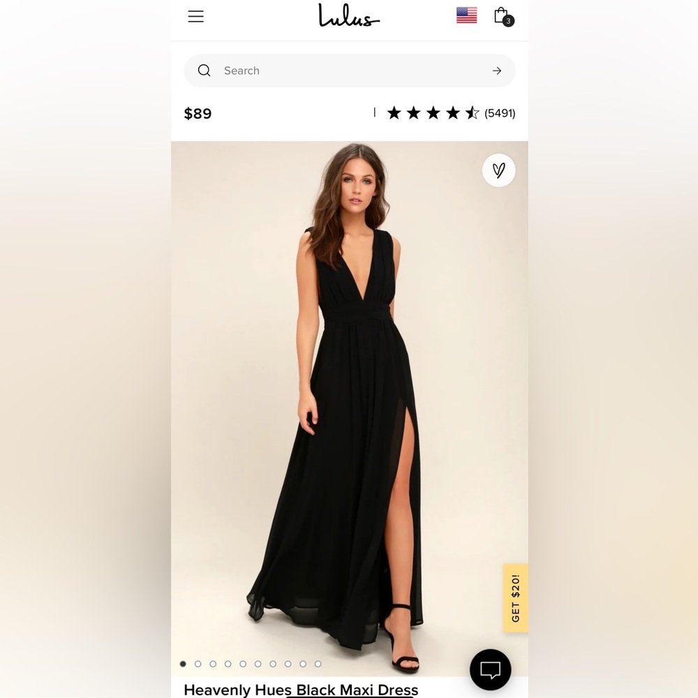 Lulus - Heavenly Hues Black Maxi Dress - Size Small